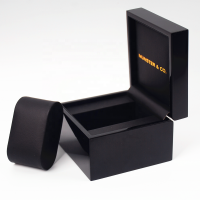 Professional Plain Piano Glossy Square Black Single Watch Box Wood