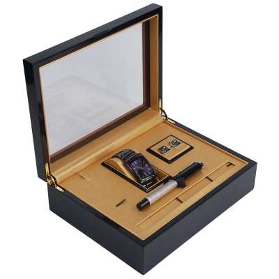 top grade high-gloss decorative gift watch wooden box cufflink