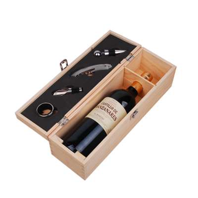 Natural pine wood wine gift box