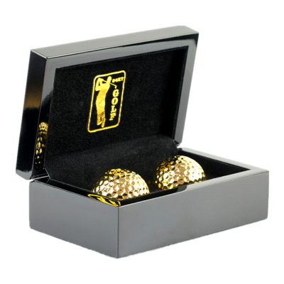 Luxury 24k gold golf ball with wooden box